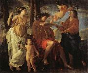 POUSSIN, Nicolas The Inspiration of the Epic Poet oil painting on canvas